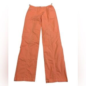 Vintage Y2K Classic Collection Peach Cargo Pants Flat Front Wide Leg 6
